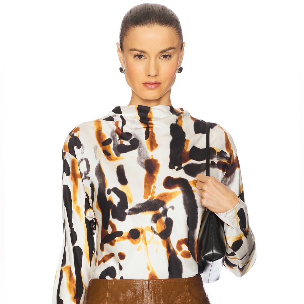 A.L.C. Georgia Printed Long-Sleeve Top Size 0